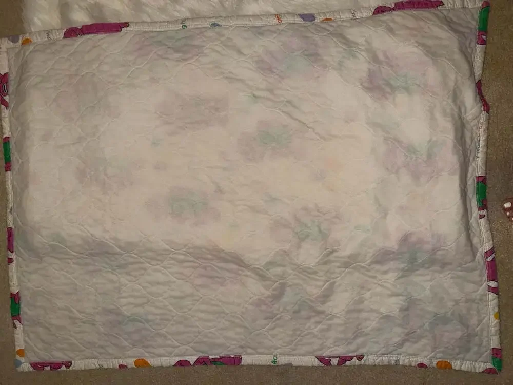 Vintage 1992 Barney The Dinosaur Quilted Blanket The Lyons Group
